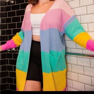 SHEIN rainbow cardigan